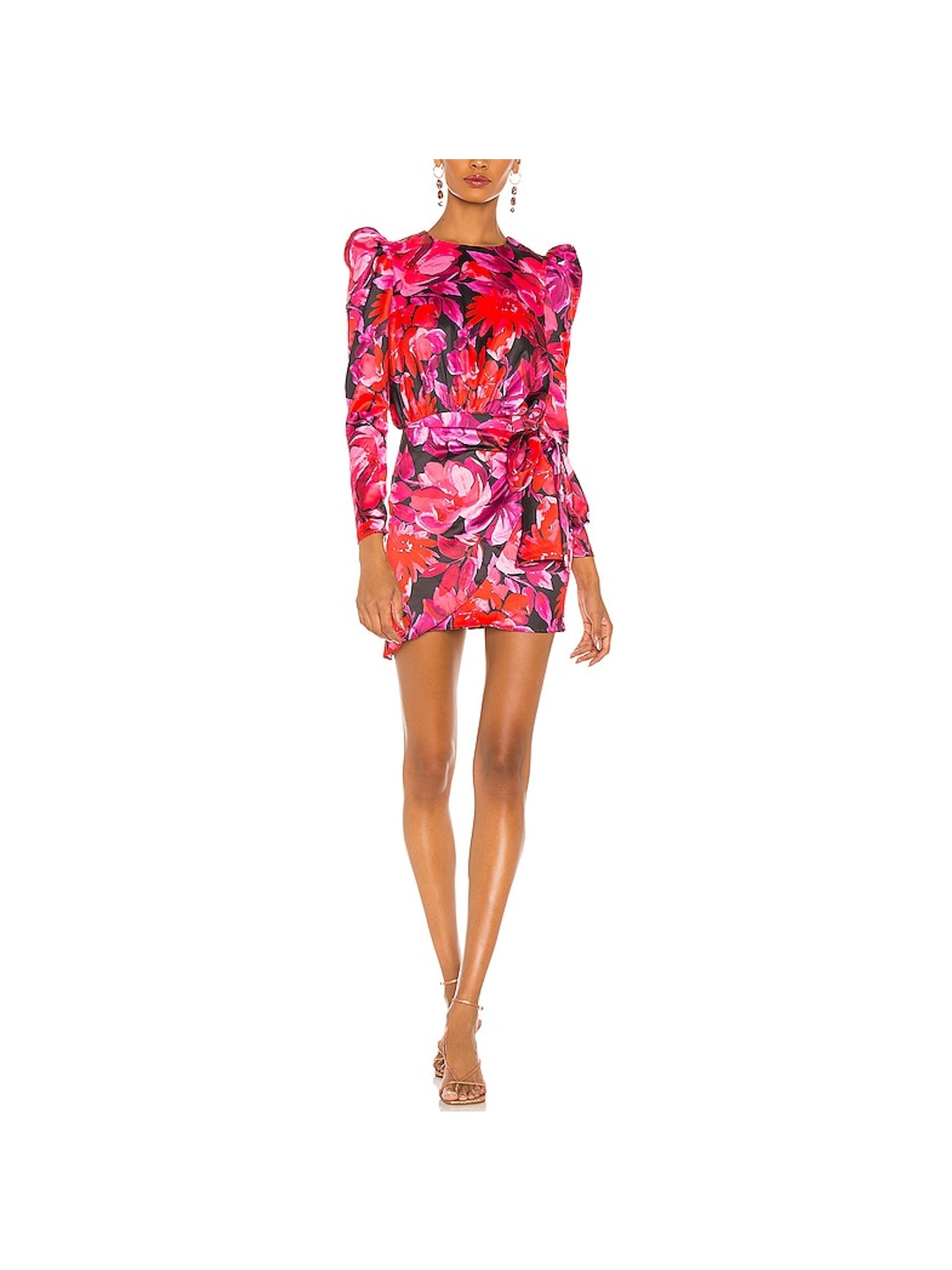 Nbd Vibrant Dark Floral Levigne Mini Dress Size S